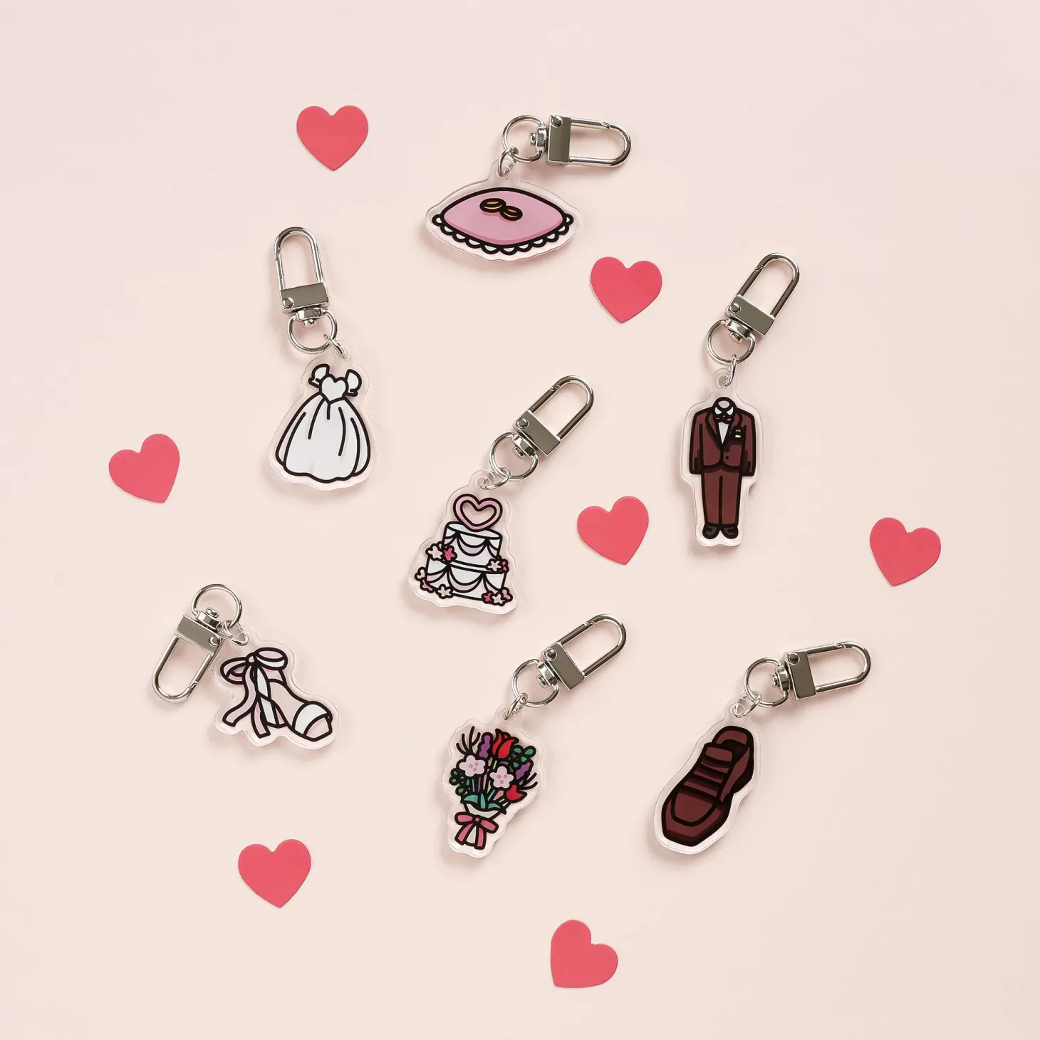 Wedding Acrylic Key Ring