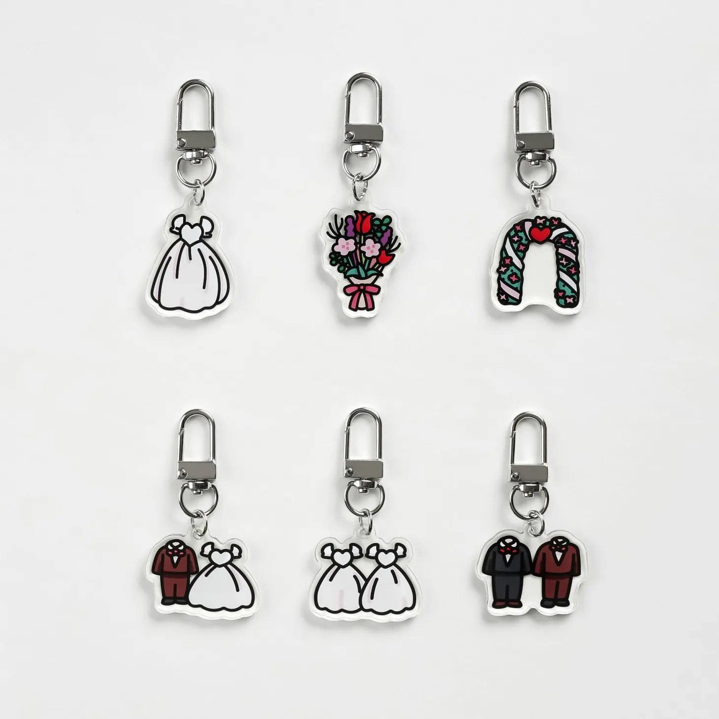Wedding Acrylic Key Ring