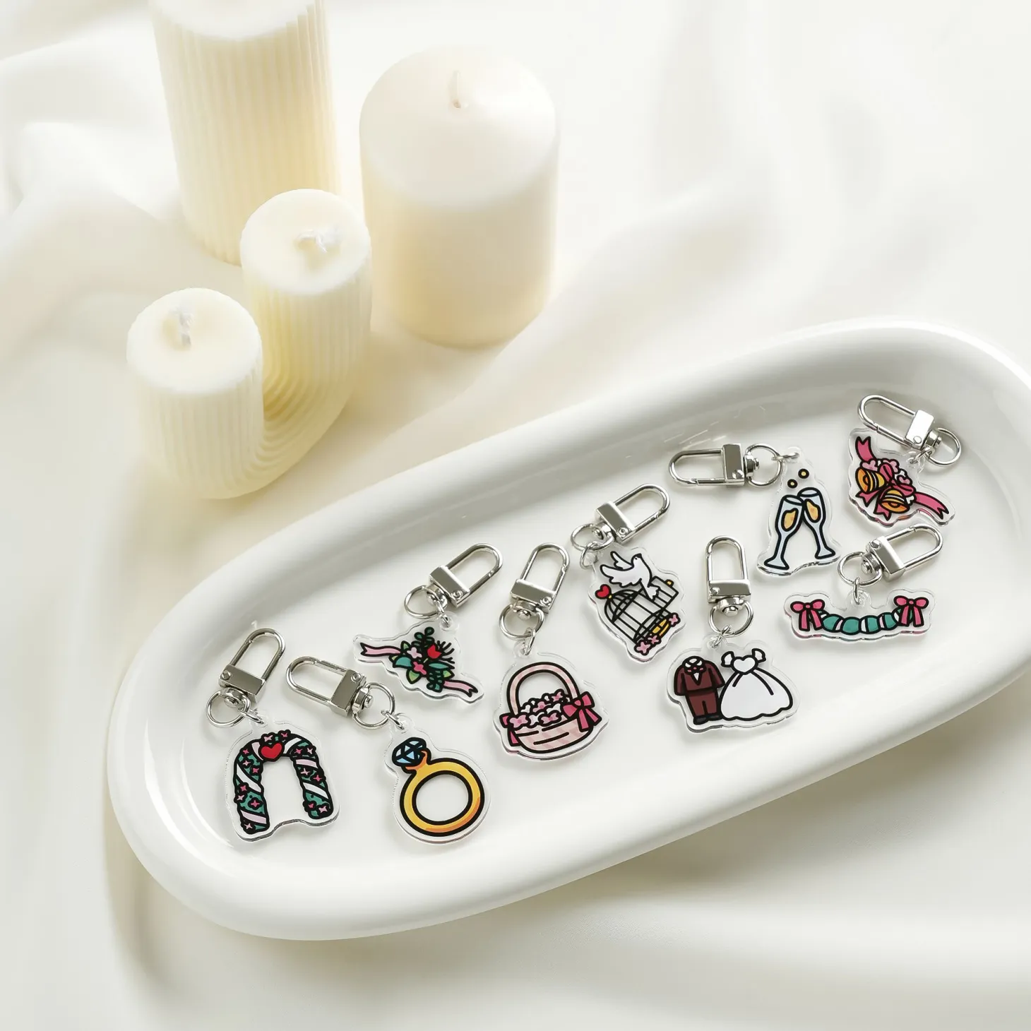 Wedding Acrylic Key Ring