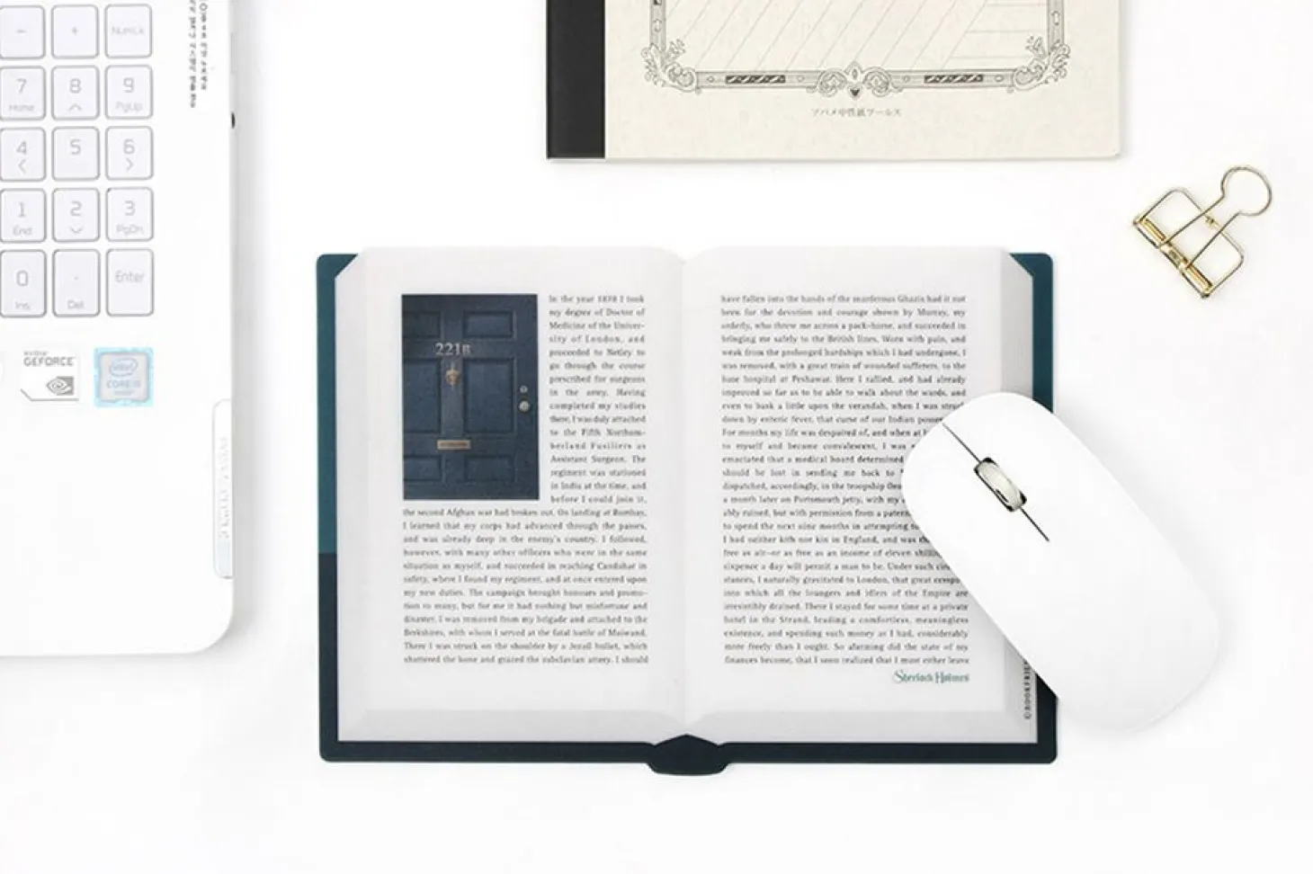 World Literature Opened Book Mouse Pad